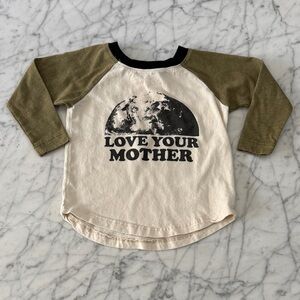 Tiny Whales Sz 18/24 Mo 'Love Your Mother' Raglan Tee